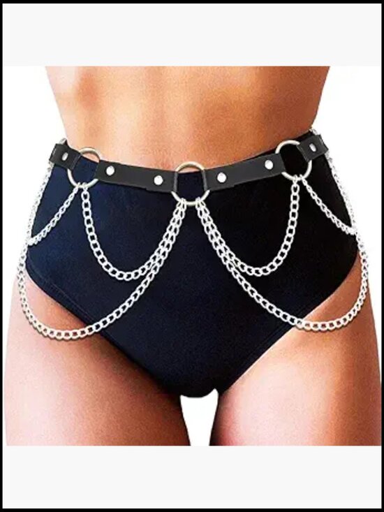 Accessories - Chained Waist Belt Harness Fashion Punk Gothic Body Chain Adjustable